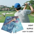 thumbnail image 5 of Yuyamidu Sea Turtle Golf Towel Hibiscus Cleaning Towels with Hook and Loop Fastener Golf Accessories Gifts for Women, 5 of 7