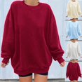 thumbnail image 5 of WCMZJ Oversized Long Sleeve Crewneck Sweatshirts for Teen Girls Fall Fashion Womens Pullover Tops Casual Loose y2k Clothes Light Blue M, 5 of 5