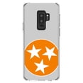 thumbnail image 1 of DistinctInk Clear Shockproof Hybrid Case for Samsung Galaxy S9+ PLUS (6.2" Screen) - TPU Bumper, Acrylic Back, Tempered Glass Screen Protector - Grey Orange Tennessee Flag - US State Flag, 1 of 5