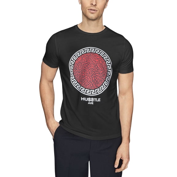 Ma Croix Mens Casual Graphic Print Abstract Circle Crew Neck T Shirt