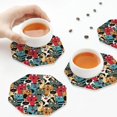 thumbnail image 7 of Pofeuu Different Cats 1 Print Leather Coasters Set of 6, Round Cups Mugs Mat Pad for Home Kitchen Heat Resistant Drink Coasters,Octagon, 7 of 7