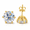 Yellow Gold, variant on 0.5Ct Round Cut Moissanite Stud Earrings for Women, 925 Sterling Silver, White Gold Plated