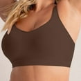 thumbnail image 4 of Bigersell Women Plus Size Sports Bras with Bra Extenders 3 Hooks Seamless Wireless Padded Push up Bras No Underwire Coffee XL, 4 of 5