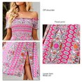 thumbnail image 3 of ANGGREK One Piece Off Shoulder Dress, Off Shoulder Slit Long Dress Floral Printed For Daily Life, 3 of 5