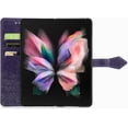 thumbnail image 4 of Compatible with Samsung Galaxy Z Fold 5 Case Leather Wallet Flip Magnetic Closure Shockproof Protective Case with Card Slots and Stand Phone Case for Samsung Galaxy Z Fold 5. Mandala Purple, 4 of 16