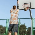 thumbnail image 5 of Honeii Retro Floral Butterfly print basktball shirt for men and women, Unisex basketball jersey for Theme party-4X-Large, 5 of 6