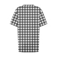 thumbnail image 3 of Ayolanni Plaid Womens Tops Trendy V-Neck Plus Size Short Sleeve Black T-Shirts Shirts for Ladies 5x, 3 of 4