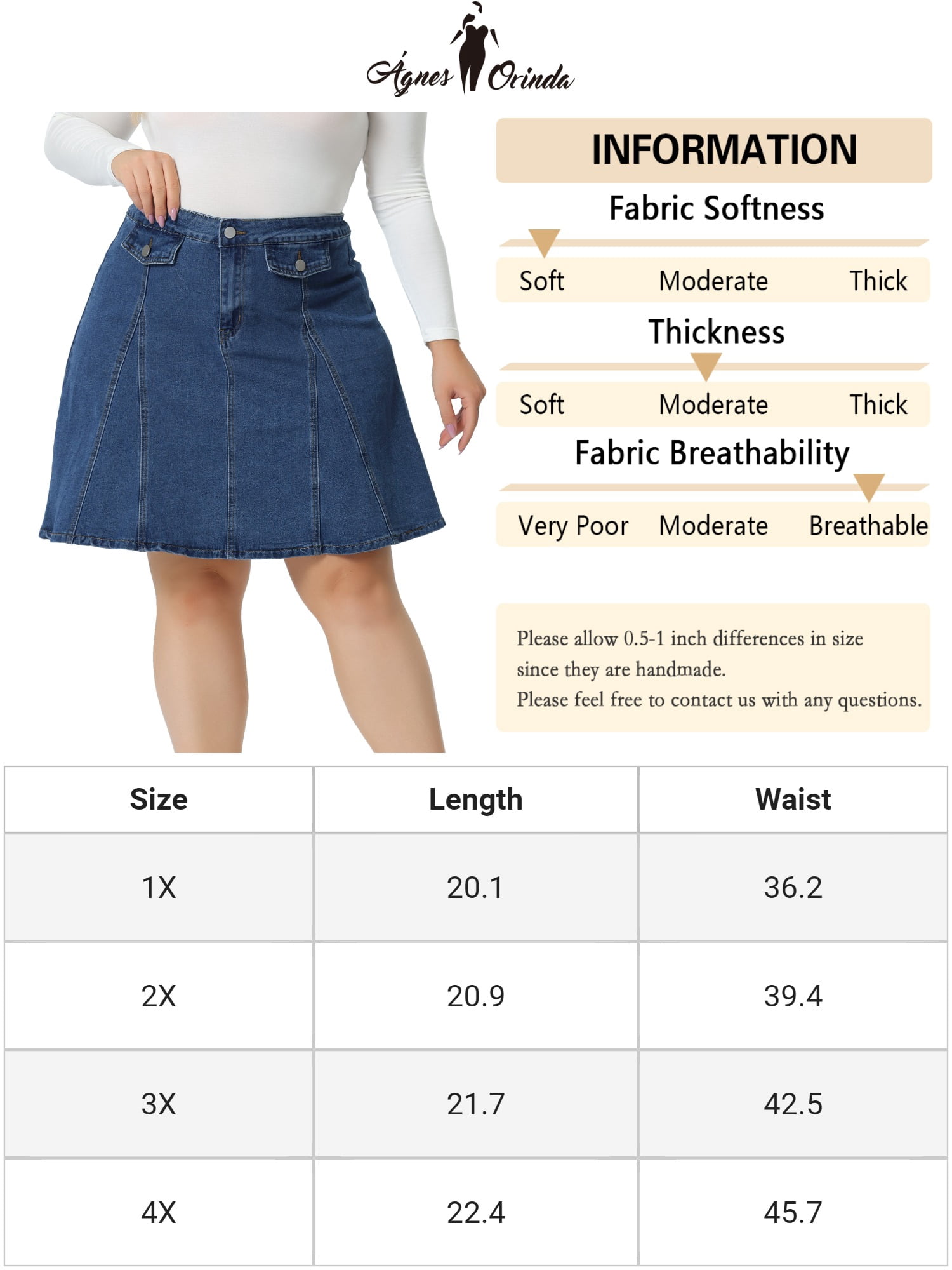 Free Shipping! Unique Bargains Women's Plus Size High Waist A-line