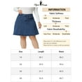 thumbnail image 6 of Unique Bargains Women's Plus Size Denim A-line Jean Buttons Faux Pockets Mini Skirts 1X Mid Blue, 6 of 6