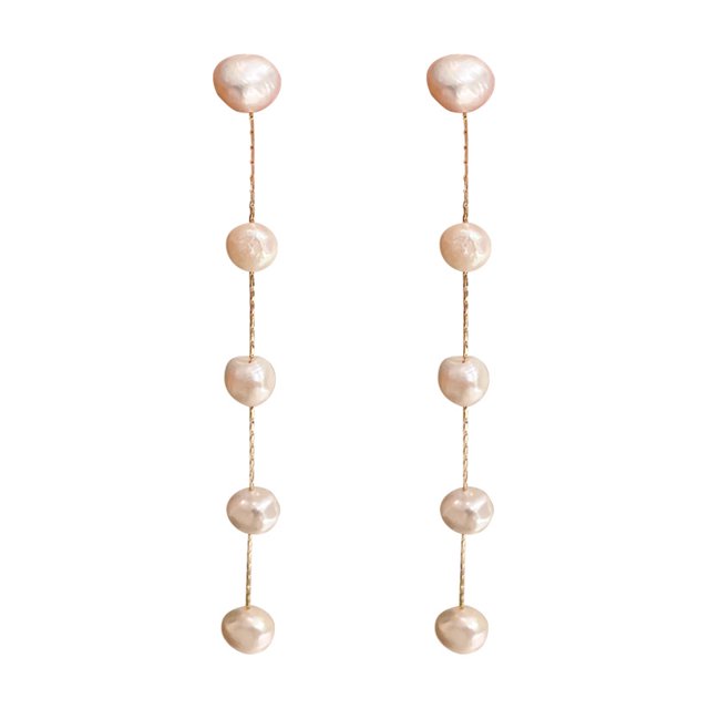 Pendientes colgantes con borlas largas y perlas de imitación, aretes nupciales llamativos
