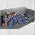 thumbnail image 6 of Video Games Soft Flannel Fleece Throw Blanket, Red Striped Boom Beams Retro 90's Toys Boy Cap Geometric Arrangement, Cozy Plush for Indoor and Outdoor Use, 70" x 90", Vermilion White, by Ambesonne, 6 of 6