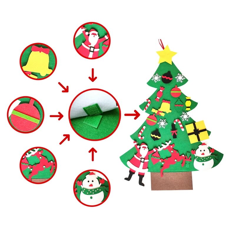  OurWarm DIY Felt Christmas Tree with Ornaments, 3ft Felt  Christmas Tree for Kids, Xmas Gifts and Christmas Door Wall Hanging Decor :  Toys & Games