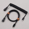 thumbnail image 3 of Usb c Coiled Gx16 aviator Cable Keyboard Cable Type c to Usb c Long Coiled Cable for Mechanical Keyboard, 3 of 4