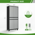 thumbnail image 3 of STANI Metal Garage Storage Cabinets with Drawer, 4 Doors Tool Storage Cabinet with 2 Adjustable Shelves, 72"H Rolling Steel Locking Cabinet for Garage Utility Room Home Office (Black Gray, 4 Wheel), 3 of 8