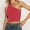Red, variant on Plus Size Summer Womens Tops Spring and Summer Hot Girl One Shoulder Tight Solid Color V-neck Tank