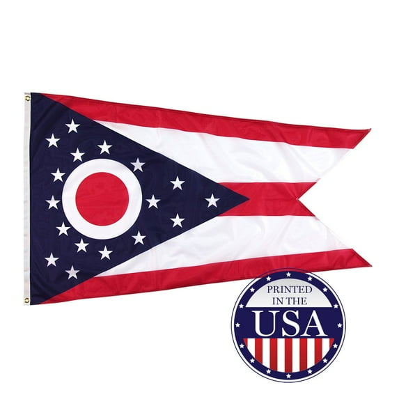 Vispronet - State Flag (Ohio) - 3ft x 5ft Knitted Polyester, State Flag Collection, Made in The USA