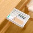 thumbnail image 4 of Organizador de escritorio debajo de la pasta, caja de almacenamiento de escritorio de plástico ABS blanco, suministros de oficina y papelería, 4 of 12