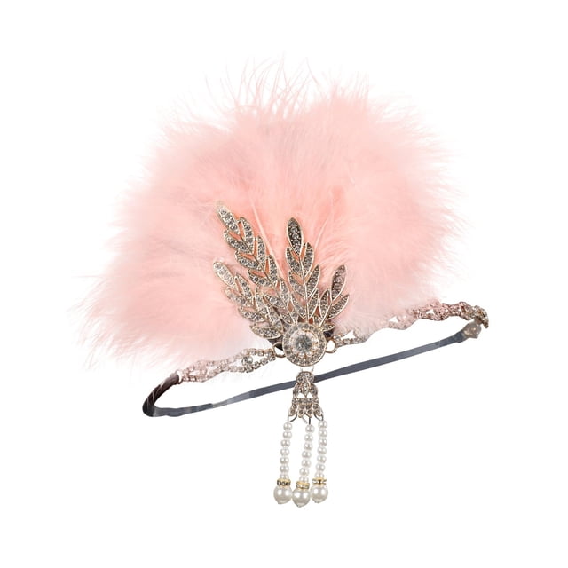 Diadema Estilo Flapper, Accesorio Para El Cabello, Diadema De Plumas Con Tema De Los Años 20 Para Mujer, Yuyangstore Tocado de aleta
