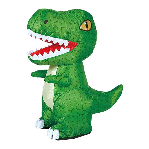 Dinosaurio inflable de control remoto, juguete para exteriores, reproducción de música, caminar 360 degree Verde