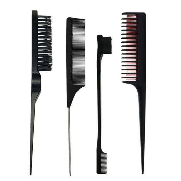 4Pcs Hair Styling Combs Set Teasing Hair Brushes Rat Tail Comb Edge Tool for Women