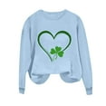 thumbnail image 3 of St Patricks Day Shirt Women Heart Shamrock Print Shirts Casual Crewneck Sweatshirt Irish Long Sleeve Tops Saint Patricks Day Shirt, 3 of 7