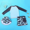 thumbnail image 4 of TOWED22 Toddler Boys 3 Piece Rash Guard Swimsuits Long Sleeve Stars Stripe Print Tops Shorts Swimwear Sets Dark Gray,XXL, 4 of 5