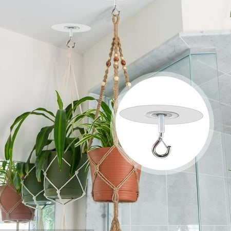 

8pcs Self-adhesive Ceiling Hooks Heavy-duty Ceiling Hooks Ultra-adhesive Hooks For Planters Secure Ceiling Hooks For Plants Planters Decorative Lights