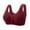 Wine, variant on Ohufall Women's Front Button Closure Bras Sexy Solid Casual Soft Support Full Coverage Bra Comfy Breathable No Steel Rims Everyday Bras for Women