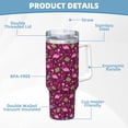 thumbnail image 5 of Sikiie Festive Flamingos Insulated Stainless Water Bottle Lid Travel Mug Cup Insulated Tumblers Cup 40oz Ice Bully With Handle, 5 of 8