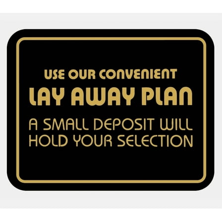Store Policy Sign ~ Lay Away Deposit Hold Item Retail Business Signs