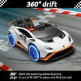 thumbnail image 5 of Track Seven 24V Kids Ride on Car, Licensed Lamborghini STO Electric Car for Boys Girls, Ride on Drift Car with Remote Control, Music, 360° Spin, Max Speed 6mph, White, 5 of 9