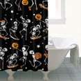 thumbnail image 4 of Black Halloween Dancing Skeletons Shower Curtain 72"x84" ,Bathroom Decorative Shower Curtains Set with 12 Hooks,Modern Waterproof Washable Shower Curtain, 4 of 6