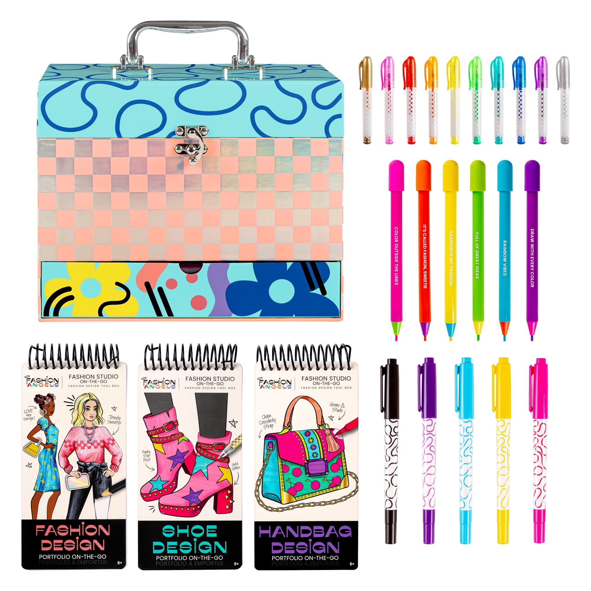 Fashion Angels Tween Activity Fashion Designer Light Up Sketch Pad Drawing Set Multicolor Carry Case