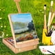 thumbnail image 4 of Caballete de mesa, caja de suministros de arte, caballete de madera, ajustable, plegable, para escritorio, boceto, portátil, caja de almacenamiento para pinturas artísticas para niños, 4 of 5