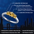 thumbnail image 2 of Gem Stone King 10K Two Tone Gold Yellow Citrine Engagement Ring for Women | 0.96 Cttw | Round 5MM | Gemstone November Birthstone | Size 7, 2 of 6