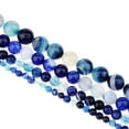thumbnail image 2 of 2x Agate Smooth Glossy Round Shape Natural Gemst Striped Loose Beads Findings, 2 of 8