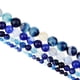 thumbnail image 2 of Cuentas de ágata natural azul oscuro, espaciador suelto a rayas, joyería artesanal, collar 10 mm, 2 of 9
