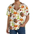 thumbnail image 3 of KLL Thanksgiving Turkey Print Men's Shirt Short Sleeve Button Down Summer Cuba Beach Shirts- XX-Large, 3 of 7