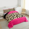 thumbnail image 3 of jejeloiu Abstract Cheetah Print Bedding Comforter Set,Abstract Geometric Lines Twin Comforter Sets,Pink Brown Bedding Set For Teens,Super Cozy Room Decor Reversible,2-Piece, 3 of 8