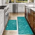 thumbnail image 2 of Teal Kitchen Rugs Sets of 2 Floral Kitchen Rug Mat Washable Non-Slip Kitchen Mats for Floor 2 Piece Teal Kitchen Decor, 2 of 6