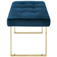 thumbnail image 4 of Posh Living Myles Tufted Velvet Bench with Stainless Steel Legs in Blue/Gold, 4 of 8