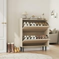 thumbnail image 4 of ChaoLink Gabinete para zapatos con 2 cajones abatibles, organizador de zapatos de madera con estante ajustable, almacenamiento para recibidor, mueble oculto para zapatos para pasillo y sala, 4 of 7