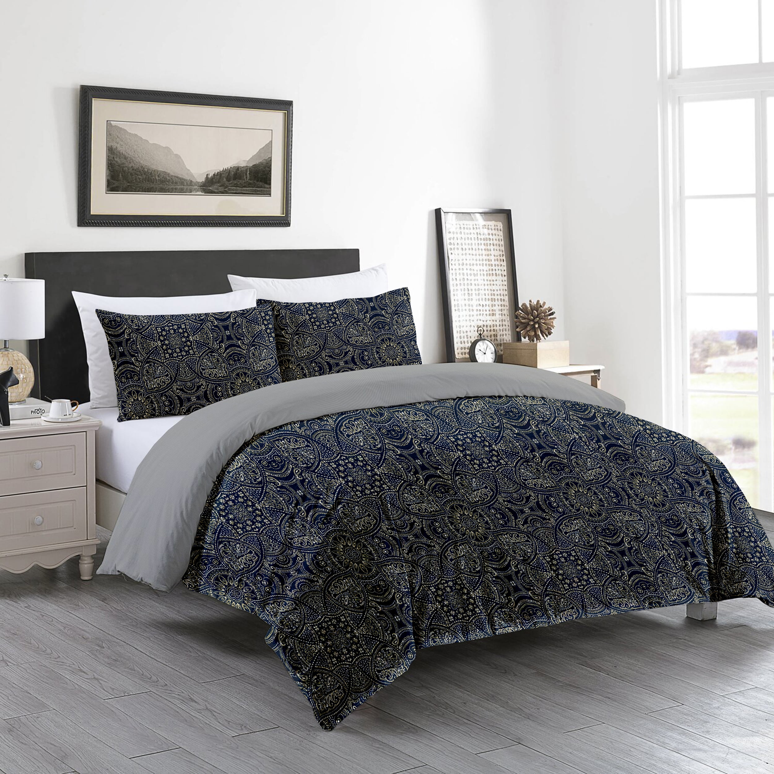 Printed With Cotton Satin Fabric And Certified Organic Dyes Duvet Cover Bedding Set Linens Set Young man