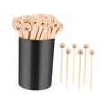 thumbnail image 4 of Juego de 100 agitadores de café de madera con soporte y recipiente de almacenamiento, extremos redondos de 14 cm (5,5 pulgadas) para mezclar té, bebid, 4 of 9