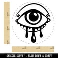 thumbnail image 2 of Sad Crying Eye Running Mascara Makeup Self-Inking Rubber Stamp Ink Stamper - Yellow Ink - Small 3/4 Inch, 2 of 7