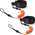 thumbnail image 1 of 2 Pieces Surf Board Leashes Coiled Leash SUP Leash Rope Paddle Board Surfboard Leash Surfing Leg Rope SUP Board Leash Surf Straps Stay on Board Ankle Strap Sup Ankle Accessory for Surfing, 1 of 7