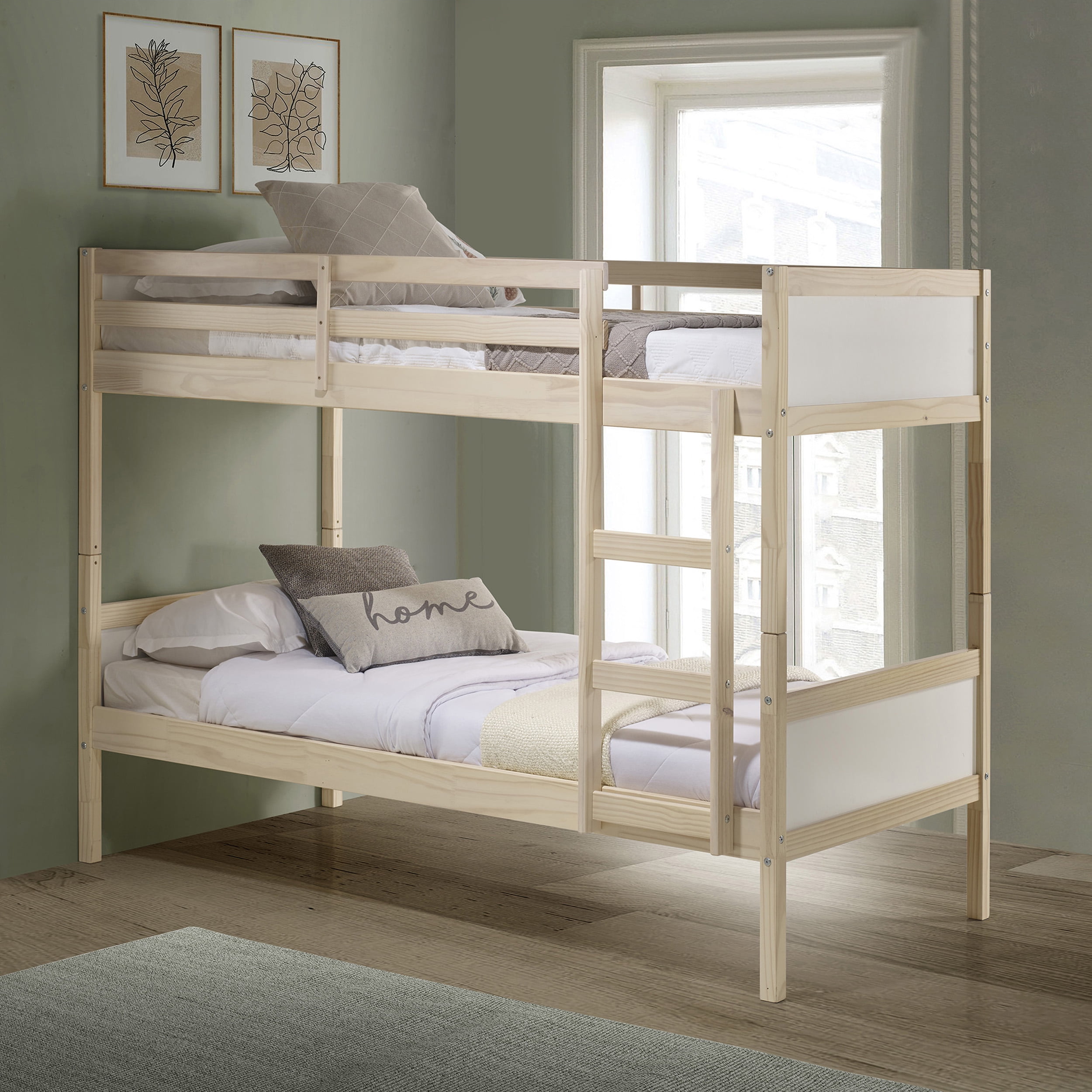 Alaterre Pine Bunk Bed Twin Over, Brazilian Pine Bunk Bed