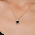 thumbnail image 3 of Gem Stone King 14K Yellow Gold Green Mystic Topaz and White Lab Grown Diamond Pendant Necklace for Women | 1.35 Cttw | Gemstone November Birthstone | Princess 6MM | With 18 inch Chain, 3 of 6