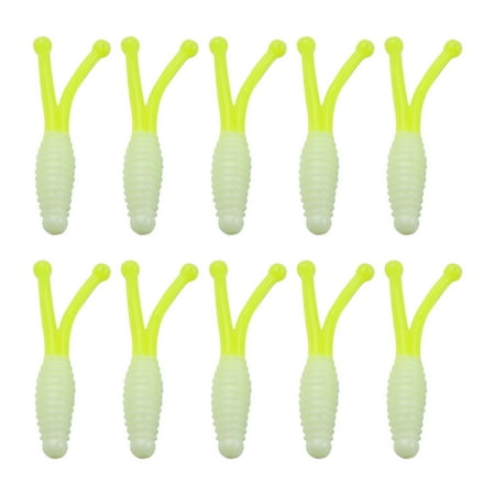 Rooha 10Pcs/Set Two-Tailed Maggot T-Tail Soft Bait Swimbait Floating Soft Lure