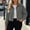 Gray, variant on Jackets for Women Lapel Collar Button Up Corduroy Jacket Long Sleeve With Decorative Chest Pockets Casual Solid Color Loose Comfy Layering Jacket for Fall Daily Wear